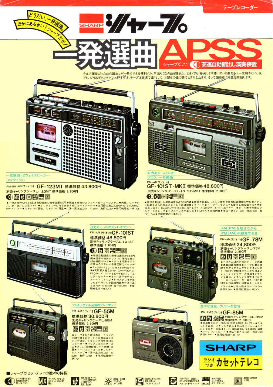SHARP・ラジオ・ラジオカセット・トランシーバ 1976年（昭和51年）